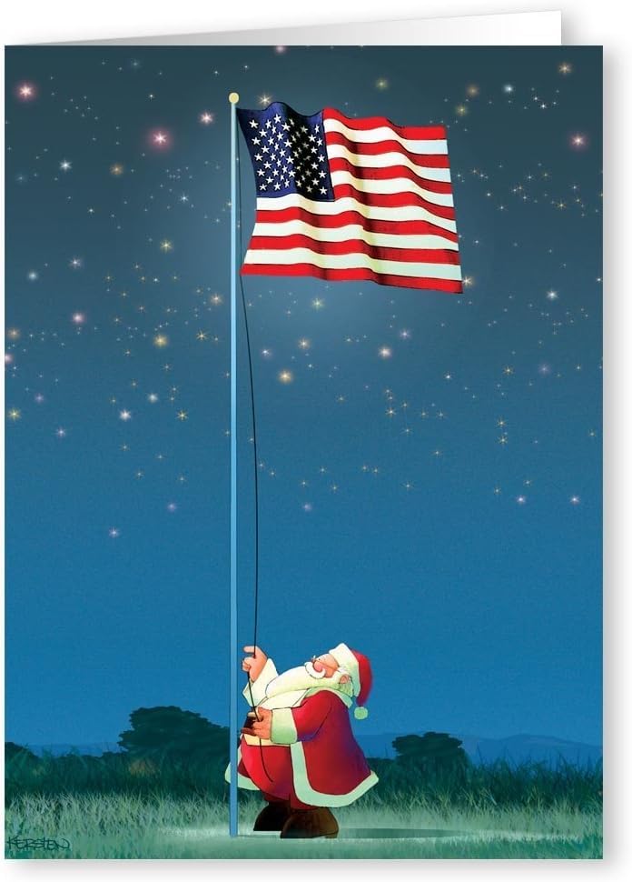 Stonehouse Collection | Patriotic Christmas Card | 18 American Flag Cards & Envelopes | American Flag - USA Made (Standard) - Image 1